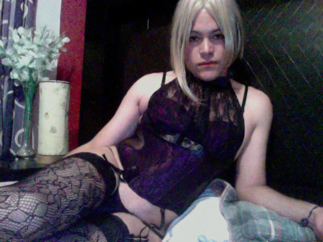 alexia tgirl in blue lingerie